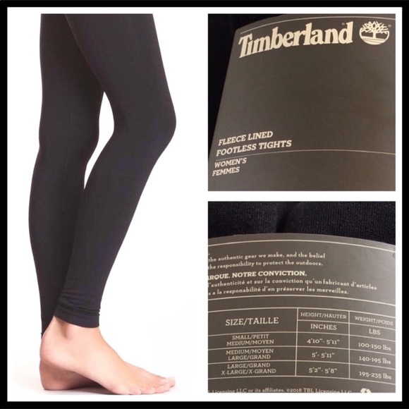 TIMBERLAND 2 BLACK FLEECE LINED LEGGINGS A2C - Picture 14 of 16